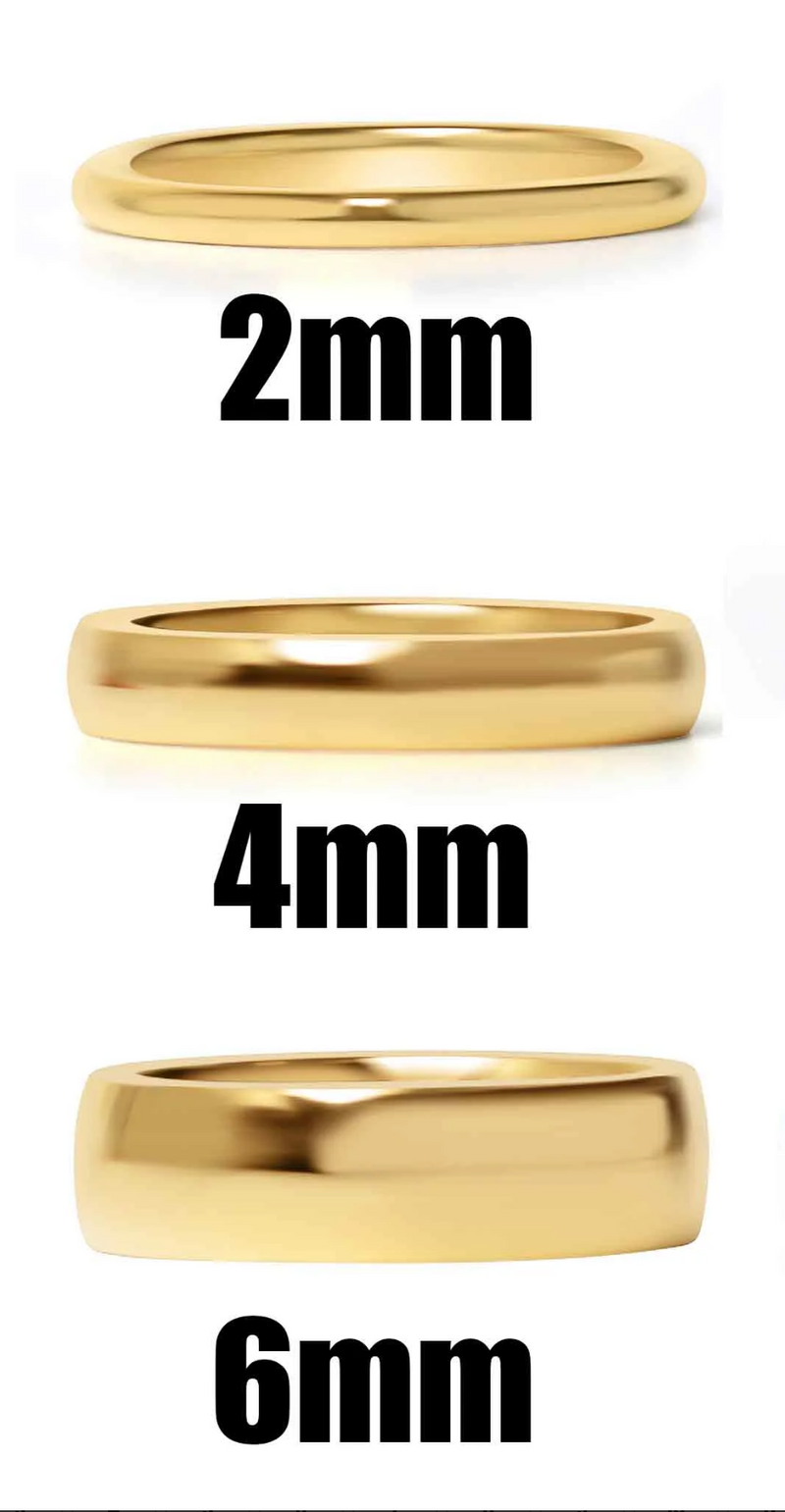Solid Dome Thin Minimalistic Stainless Steel Gold Ring