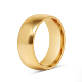 Solid Dome Minimalistic Stainless Steel Gold Ring 6mm